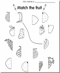 A fruit match-up worksheet